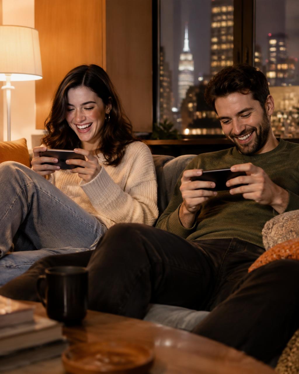 Friends gathered around a table for a game night